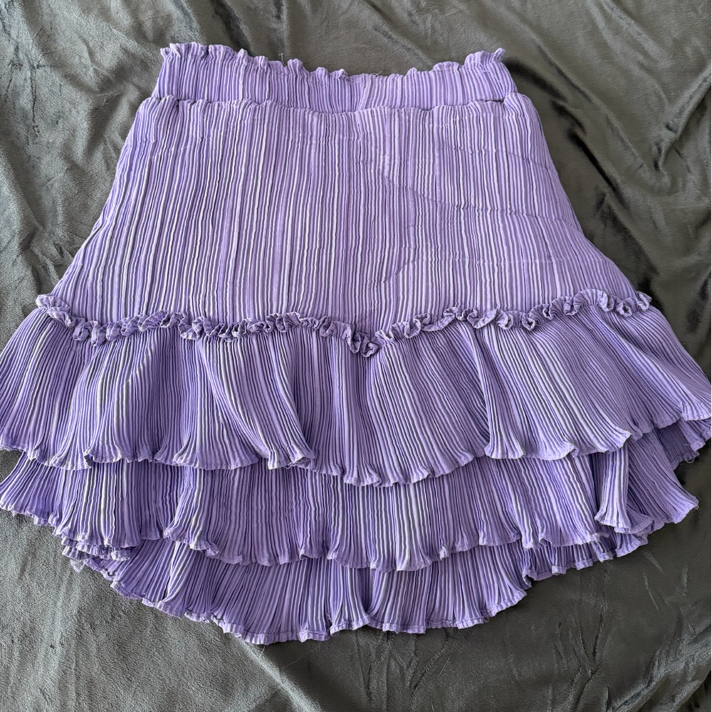 Women’s L Purple Pleated Ruffle Skirt